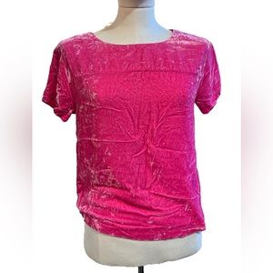 "J.Crew Pink Velvet T-Shirt - Size 2 | Luxe Comfort and Chic Style!"